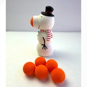 Hog Wild Snowman Popper Toy 6 Inch White Red Orange 5 Foam Balls Holiday Fun